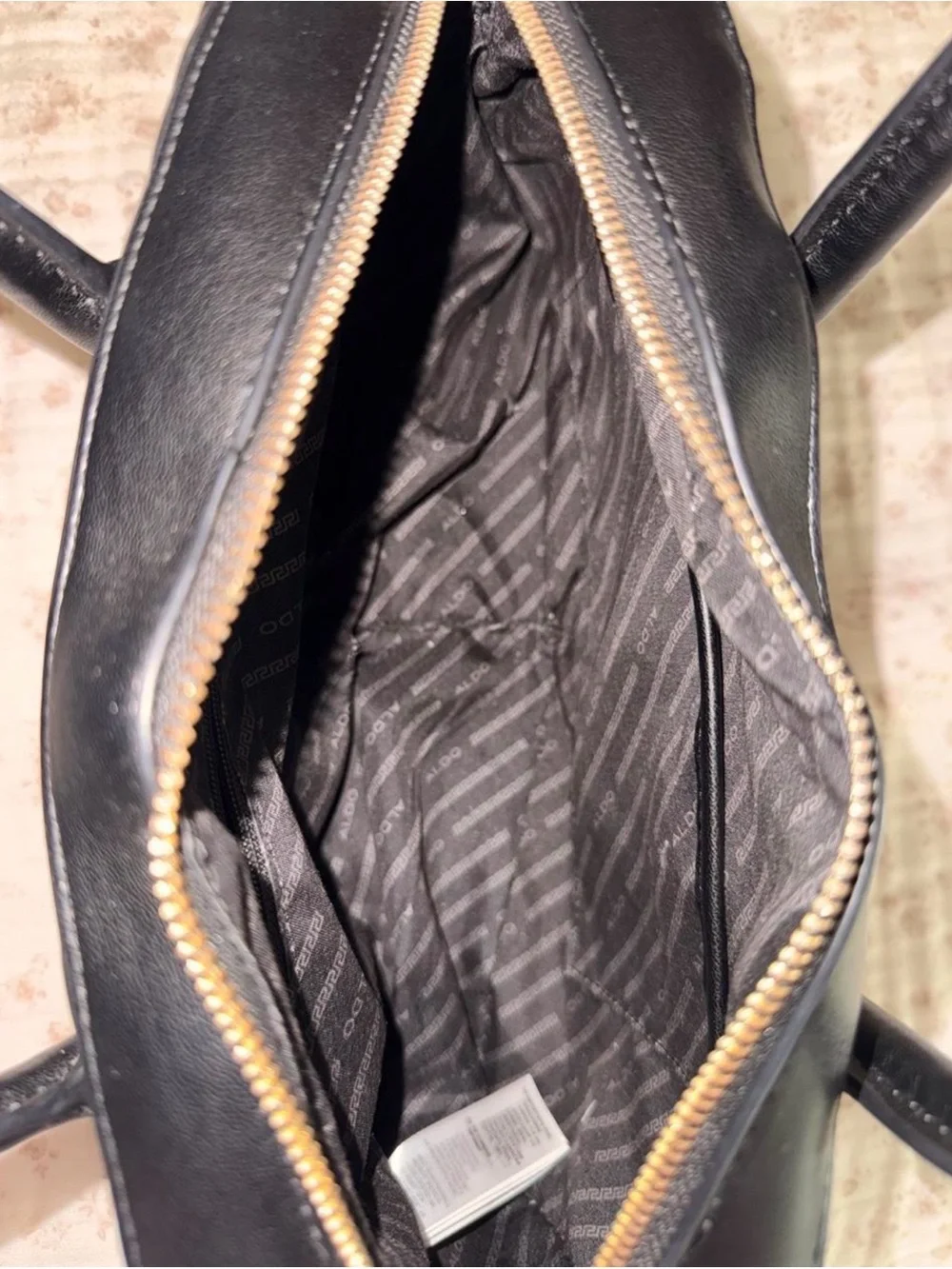 ALDO Black Quilted Chevron Hobo Shoulder Bag